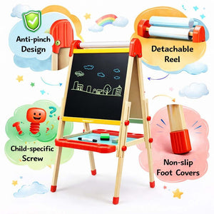 Wooden Painting Easel: The Ultimate 3 - in - 1 Creative Studio for Little Artists! - Fun Learning Store