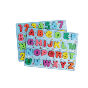 Wooden Puzzles for Toddlers – 2 - in - 1 Learning Set with Alphabet & Numbers, Colorful Educational Toy - Fun Learning Store
