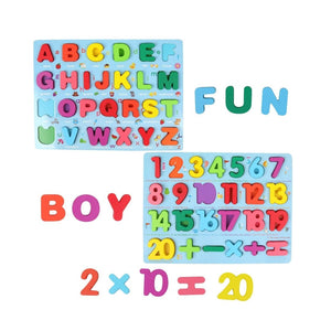 Wooden Puzzles for Toddlers – 2 - in - 1 Learning Set with Alphabet & Numbers, Colorful Educational Toy - Fun Learning Store