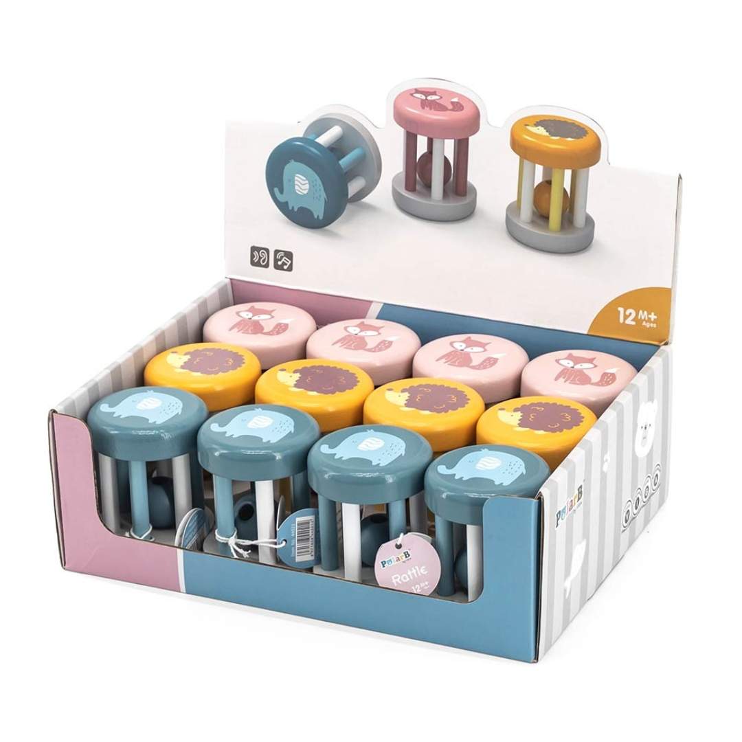 Wooden Rattle Cylinder ‘Animals’: A World of Rolling Fun - Fun Learning Store