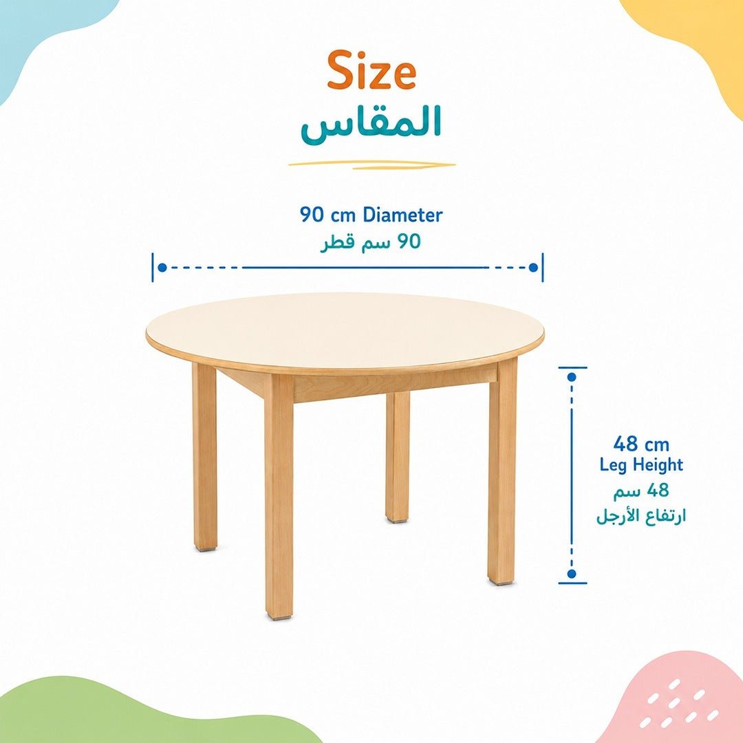 Wooden Round Table 90 Cm: The Perfect Centerpiece for Creative Learning - Fun Learning Store