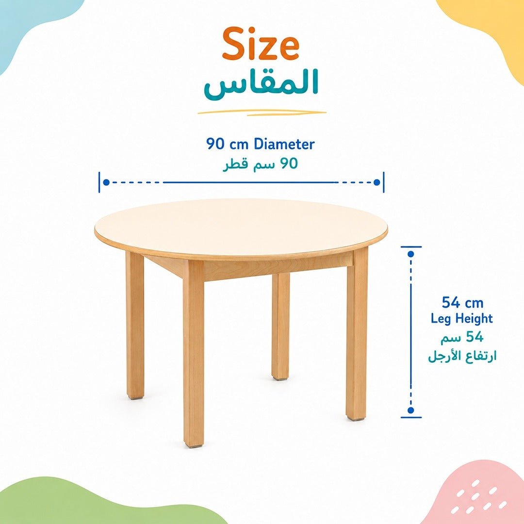 Wooden Round Table 90 Cm: The Perfect Centerpiece for Creative Learning - Fun Learning Store