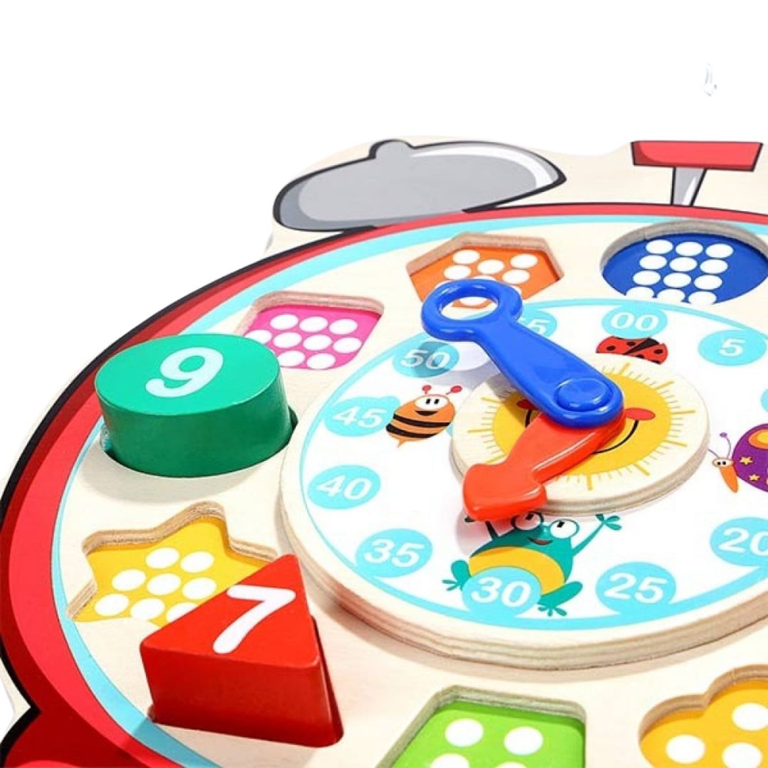 Wooden Shape Sorting Clock – Educational Toy for Kids - Fun Learning Store