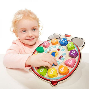 Wooden Shape Sorting Clock – Educational Toy for Kids - Fun Learning Store