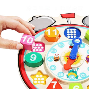 Wooden Shape Sorting Clock – Educational Toy for Kids - Fun Learning Store