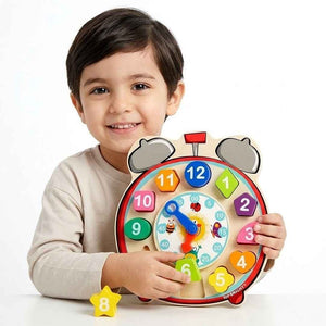 Wooden Shape Sorting Clock – Educational Toy for Kids - Fun Learning Store