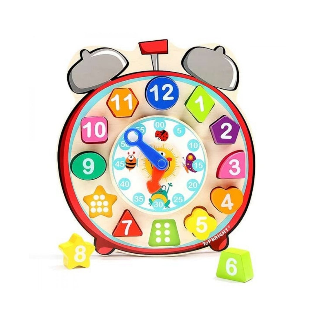 Wooden Shape Sorting Clock – Educational Toy for Kids - Fun Learning Store