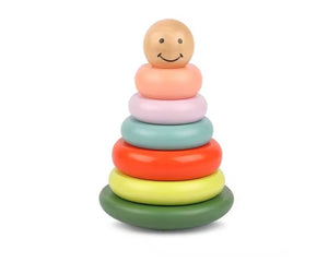 Wooden Smiling Face Tower – Fun & Educational Shaking Game! - Fun Learning Store