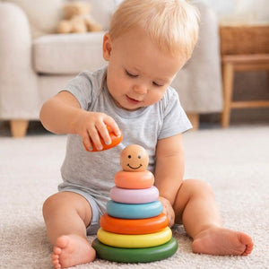 Wooden Smiling Face Tower – Fun & Educational Shaking Game! - Fun Learning Store
