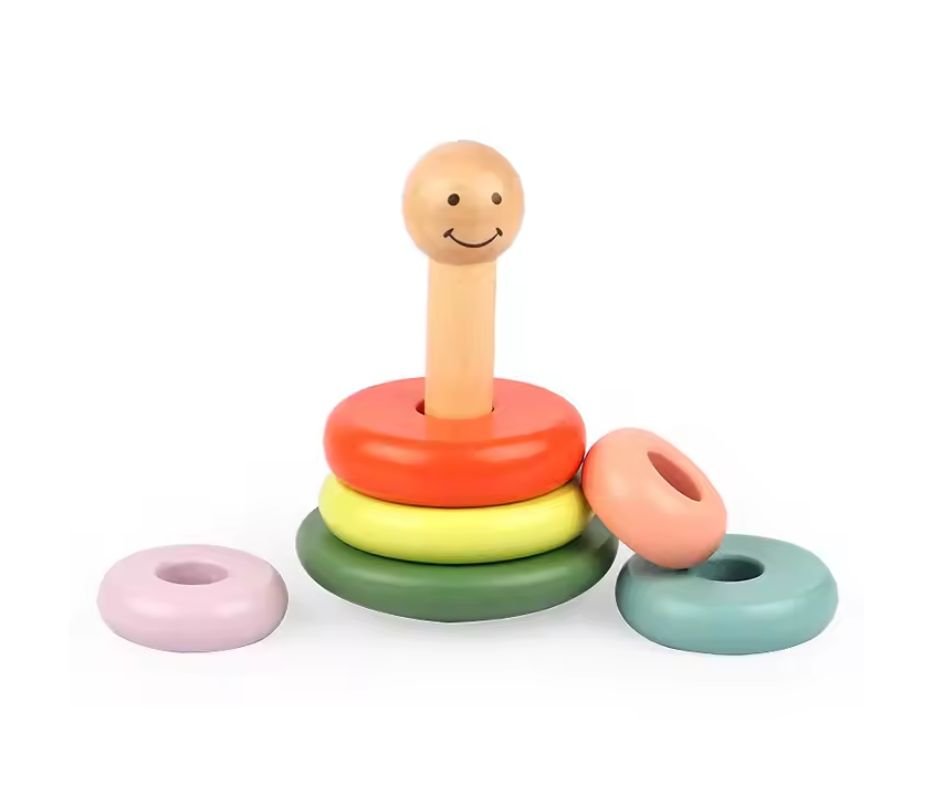 Wooden Smiling Face Tower – Fun & Educational Shaking Game! - Fun Learning Store