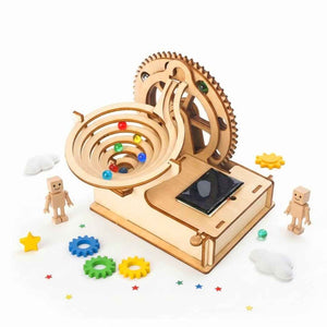 Wooden Solar Power Puzzle Marble Run Kit - Educational and Creative STEM Fun Toy - Fun Learning Store