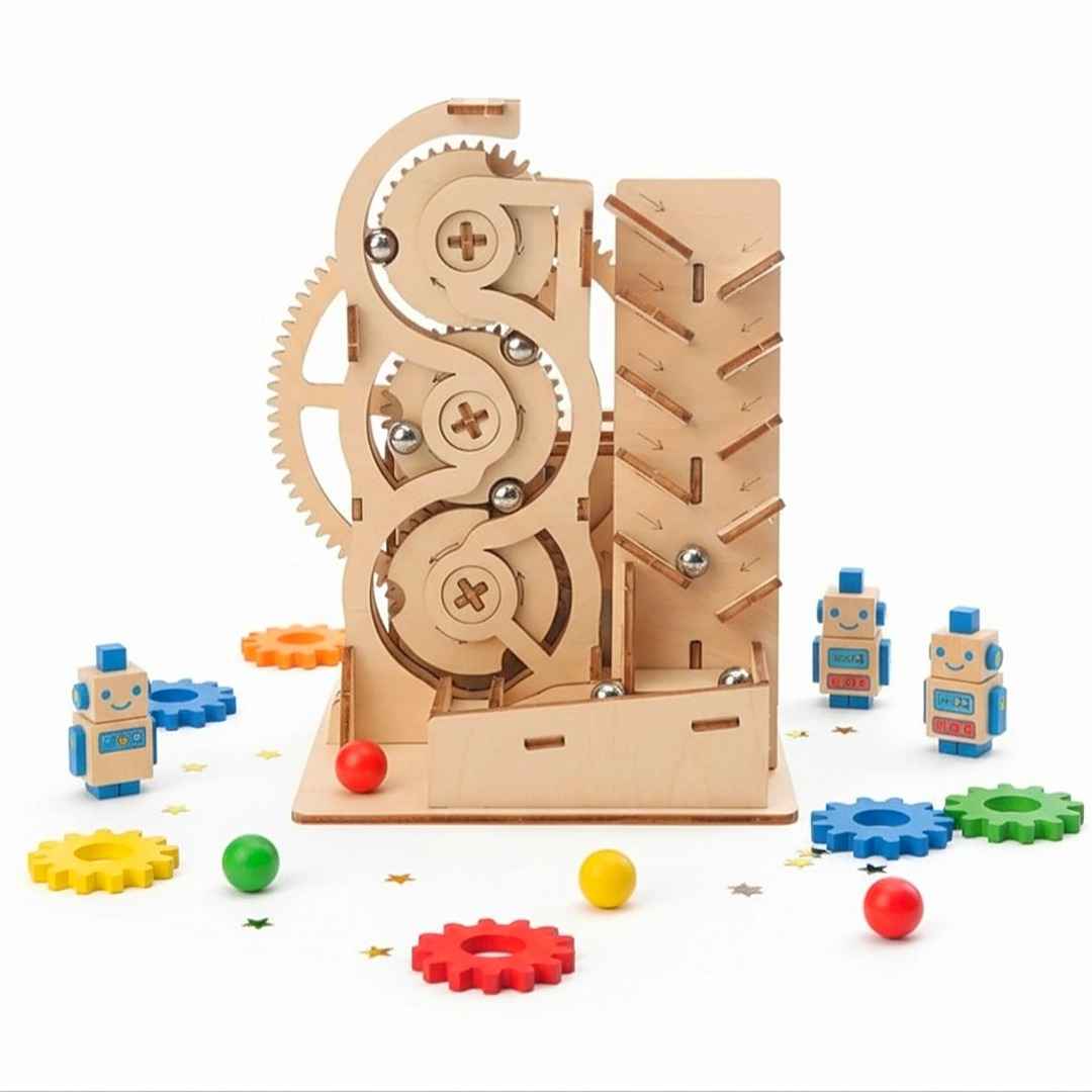 Wooden Solar Power Puzzle Marble Run Kit - Educational and Creative STEM Fun Toy - Fun Learning Store