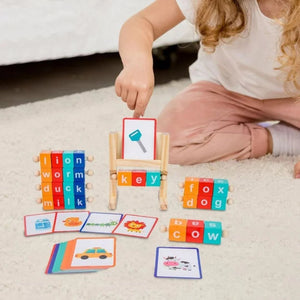 Wooden Spelling Game with Flash Cards – Fun Word Learning Toy for Kids ✏️🧠📚 - Fun Learning Store