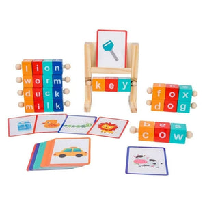 Wooden Spelling Game with Flash Cards – Fun Word Learning Toy for Kids ✏️🧠📚 - Fun Learning Store