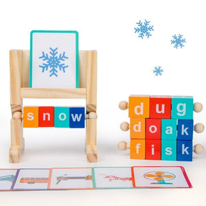 Wooden Spelling Game with Flash Cards – Fun Word Learning Toy for Kids ✏️🧠📚 - Fun Learning Store