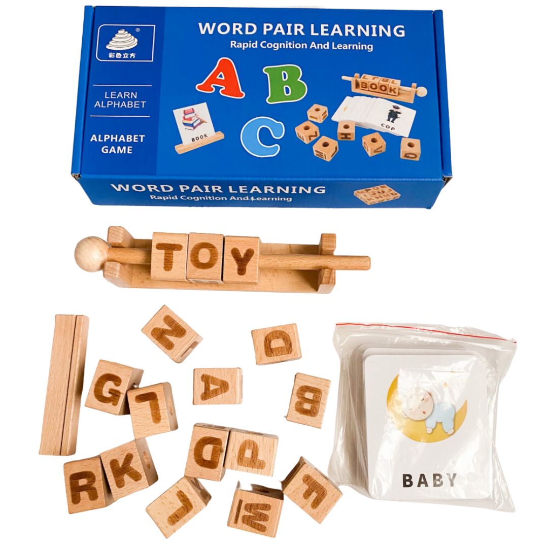 Word Machine Make Toys Word Pair Learning | Children's Educational Wood Block Toy – Fun ...