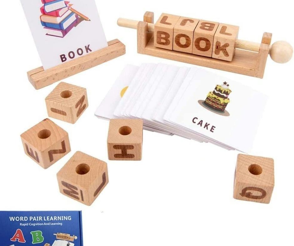 Word Pair Learning | Children's Educational Wood Block Toy - Fun Learning Store