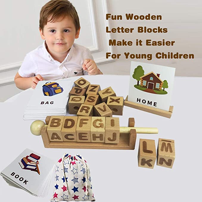 Word Pair Learning | Children's Educational Wood Block Toy - Fun Learning Store