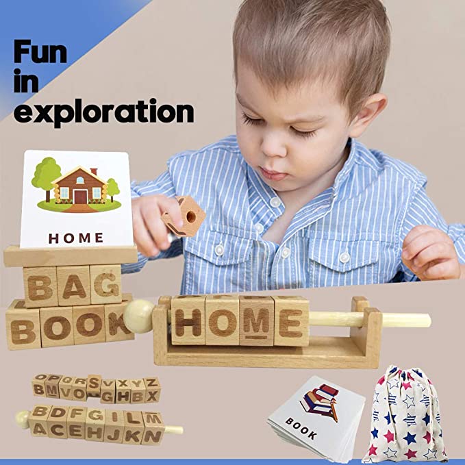 Word Pair Learning | Children's Educational Wood Block Toy - Fun Learning Store