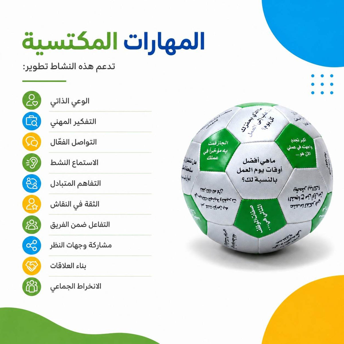 Work Ball Arabic – 32 Questions About Work For Professional Workshops - Fun Learning Store