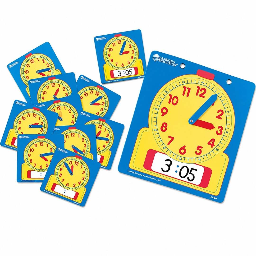 Write & Wipe Student Clocks (Set of 10) | Interactive Learning for Mastering Time - Fun Learning Store