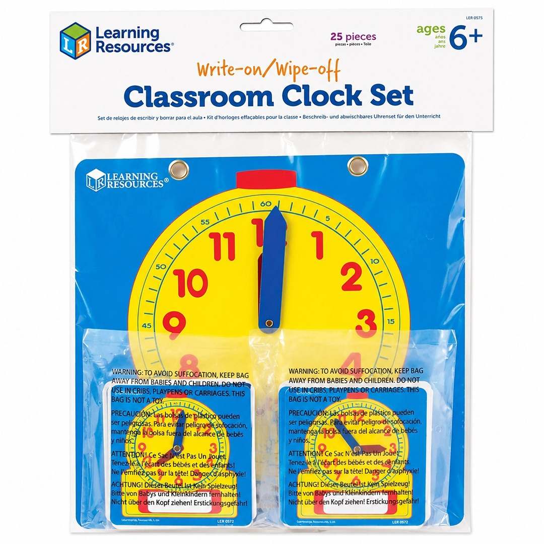 Write & Wipe Student Clocks (Set of 10) | Interactive Learning for Mastering Time - Fun Learning Store