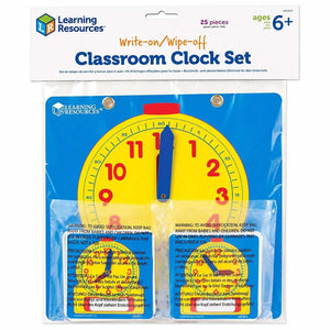 Write & Wipe Student Clocks (Set of 10) | Interactive Learning for Mastering Time - Fun Learning Store