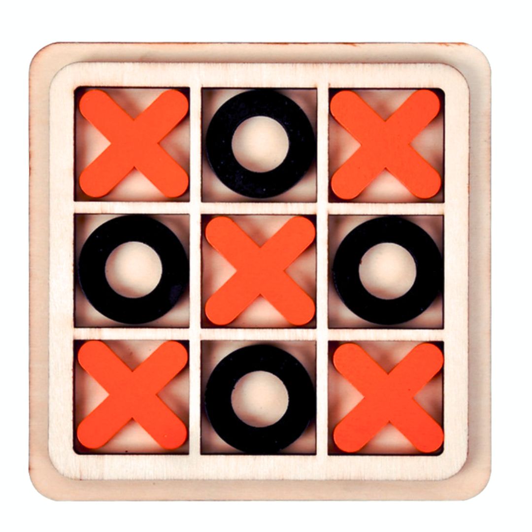 XO Board Game - Tic Tac Toe Wooden Table Toy - Classical Family Puzzle - Fun Learning Store