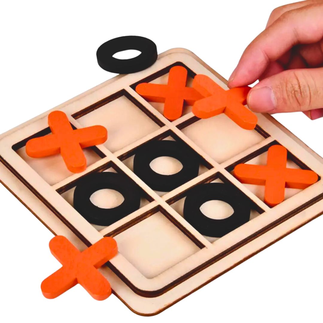 XO Board Game - Tic Tac Toe Wooden Table Toy - Classical Family Puzzle - Fun Learning Store