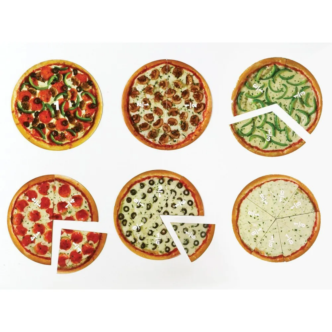 Magnetic Pizza Fractions, Fraction Games for Kids, 24 Pieces, Ages 6+