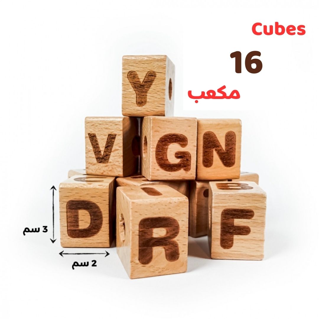 English words learning wooden toy