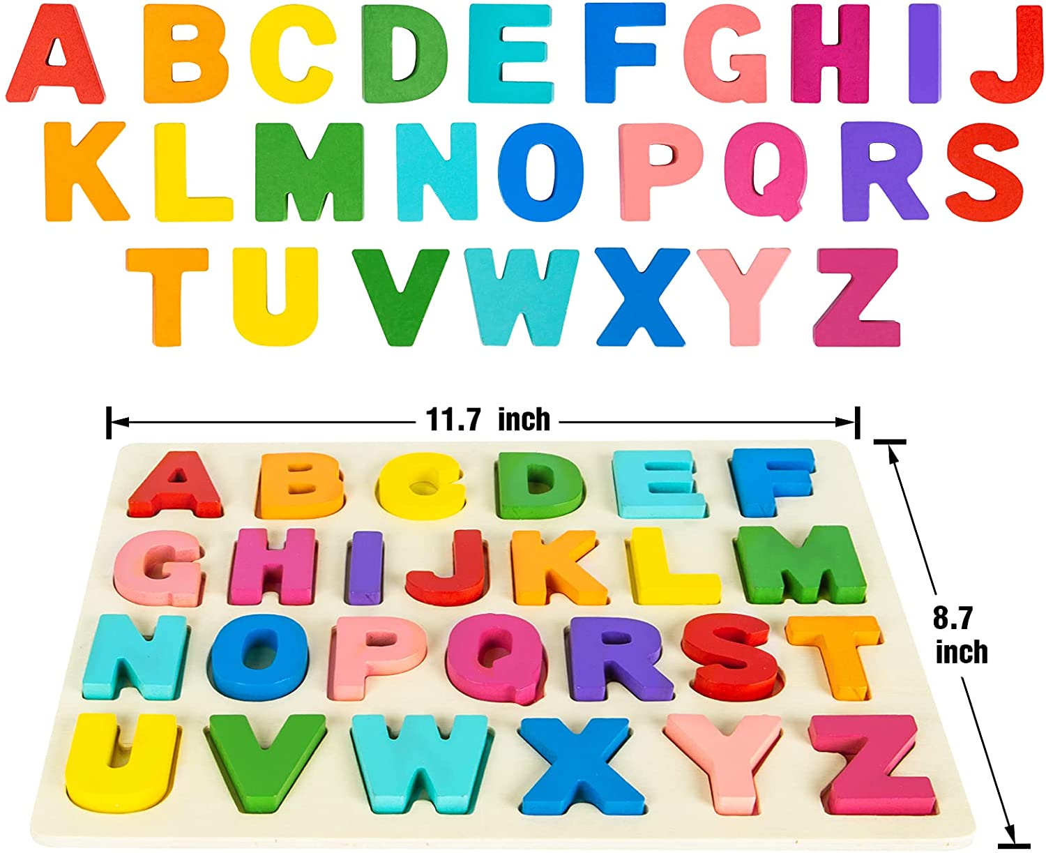 Uppercase Letters ABC Puzzles Board for Preschools Boys and Girls