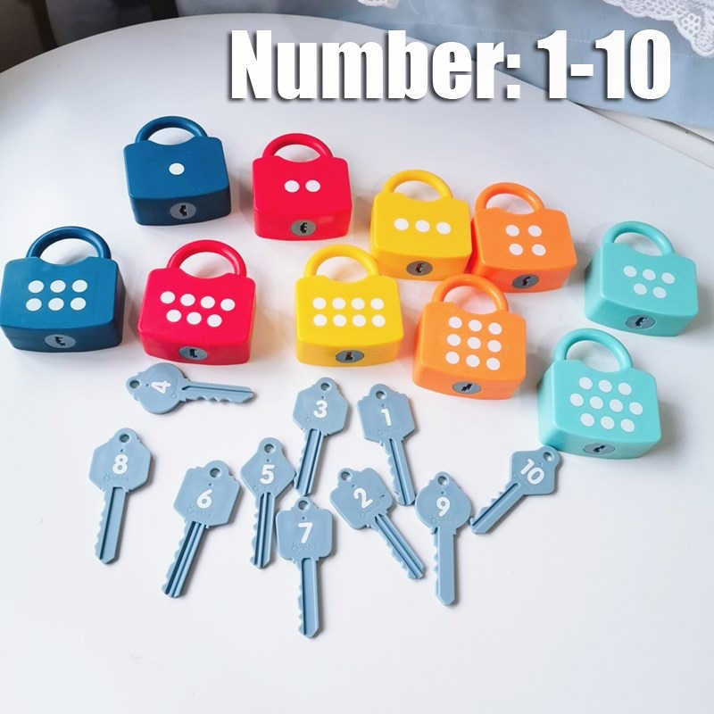 Numbers Learning Locks, Lock Key Matching Educational Toys,  Montessori