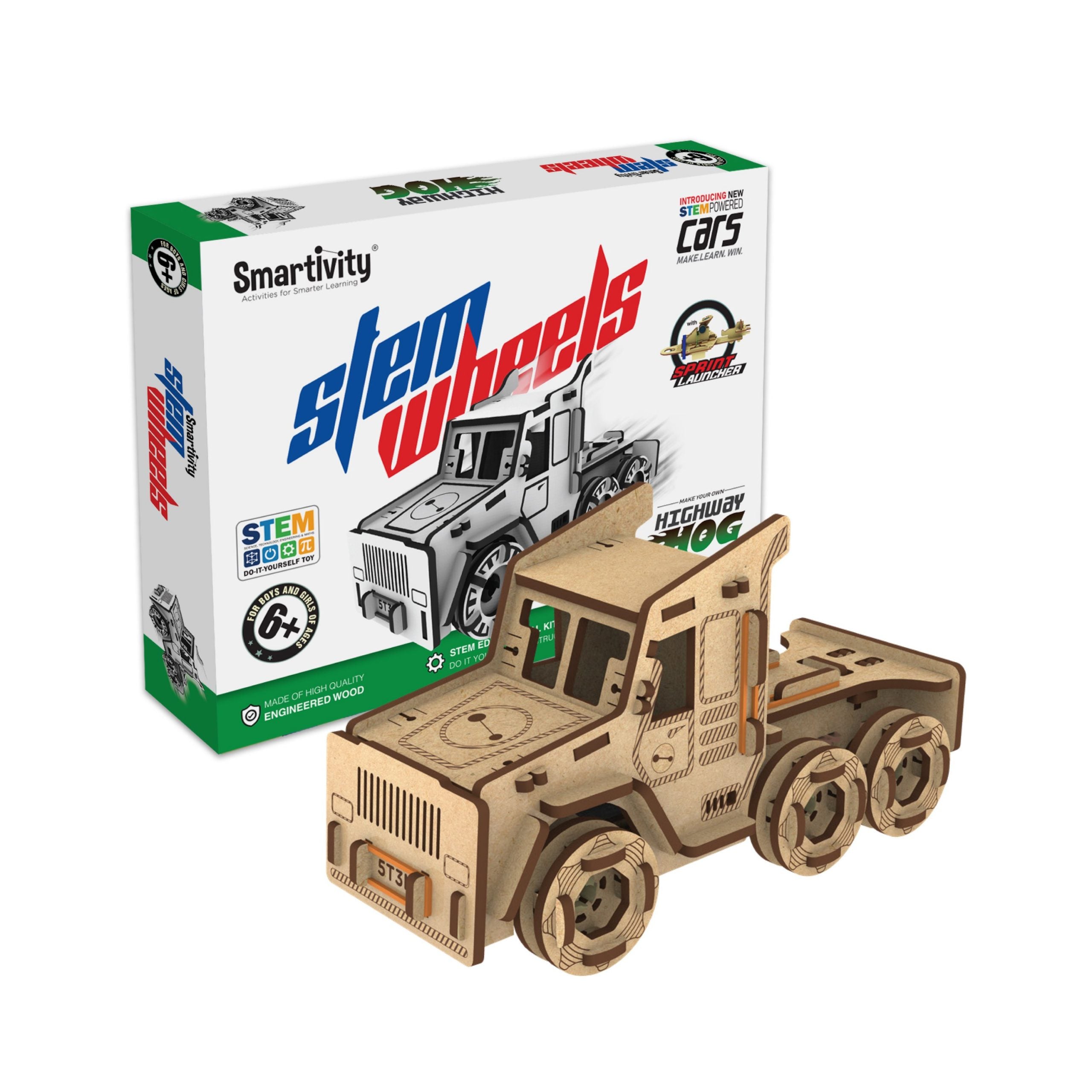 لعبة بناء وتركيب سيارة الطريق السريع الخشبية للأطفال 