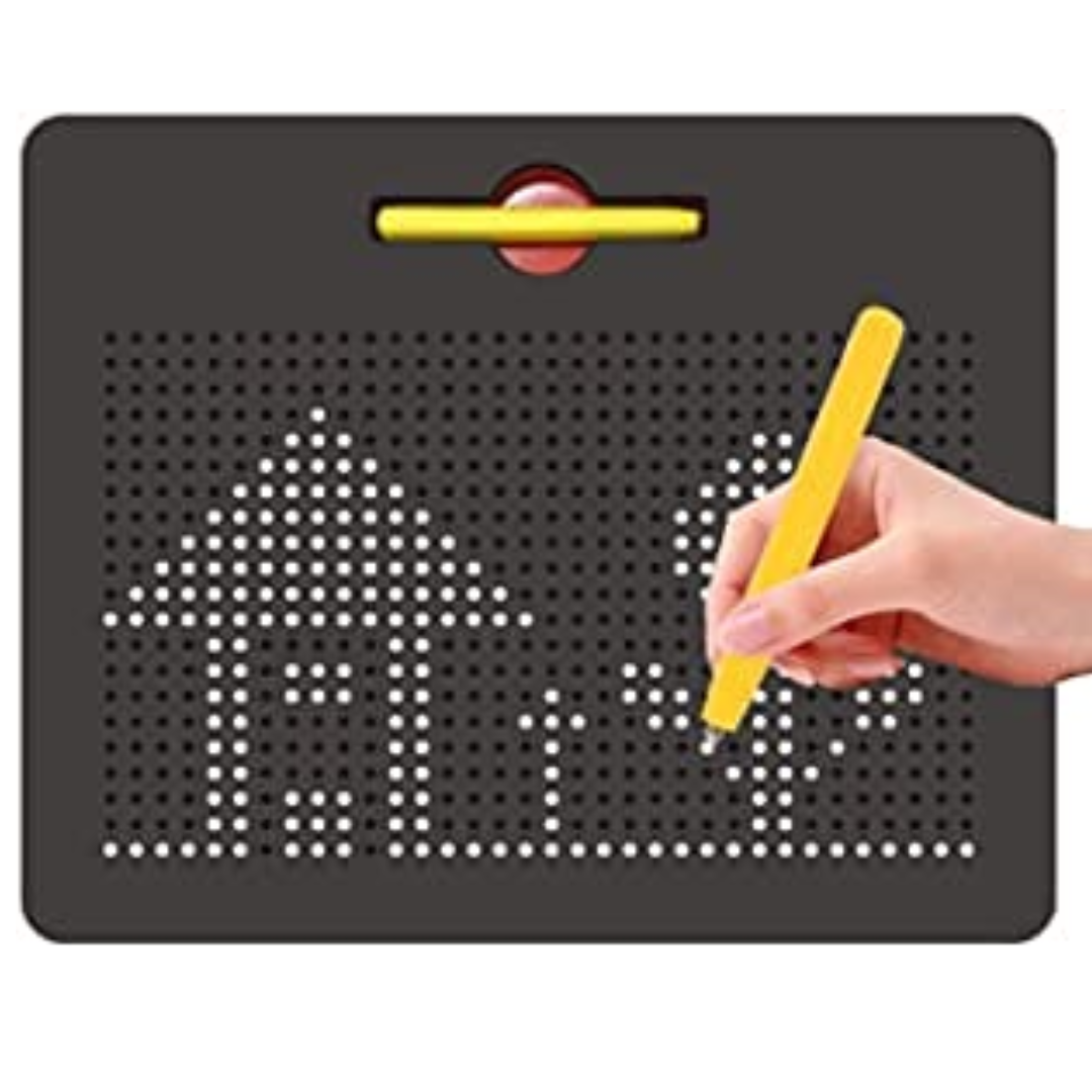 Magnetic Drawing Board for Toddlers with Beads and Drawing Stylus Toy Gift for Kids Road Trip Activities, Fun Doodle Tablet